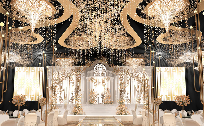 巴中花木兰喜事汇金色大厅效果展示